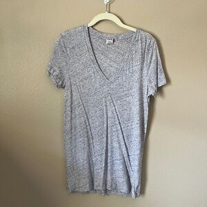 PINK Blue Pink White V Neck Short Sleeve Tee Shirt